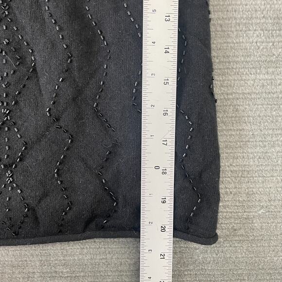 Y2K Banana Republic Sweater Tank Women M Black Beaded Wool Angora Blend - Picture 3 of 7